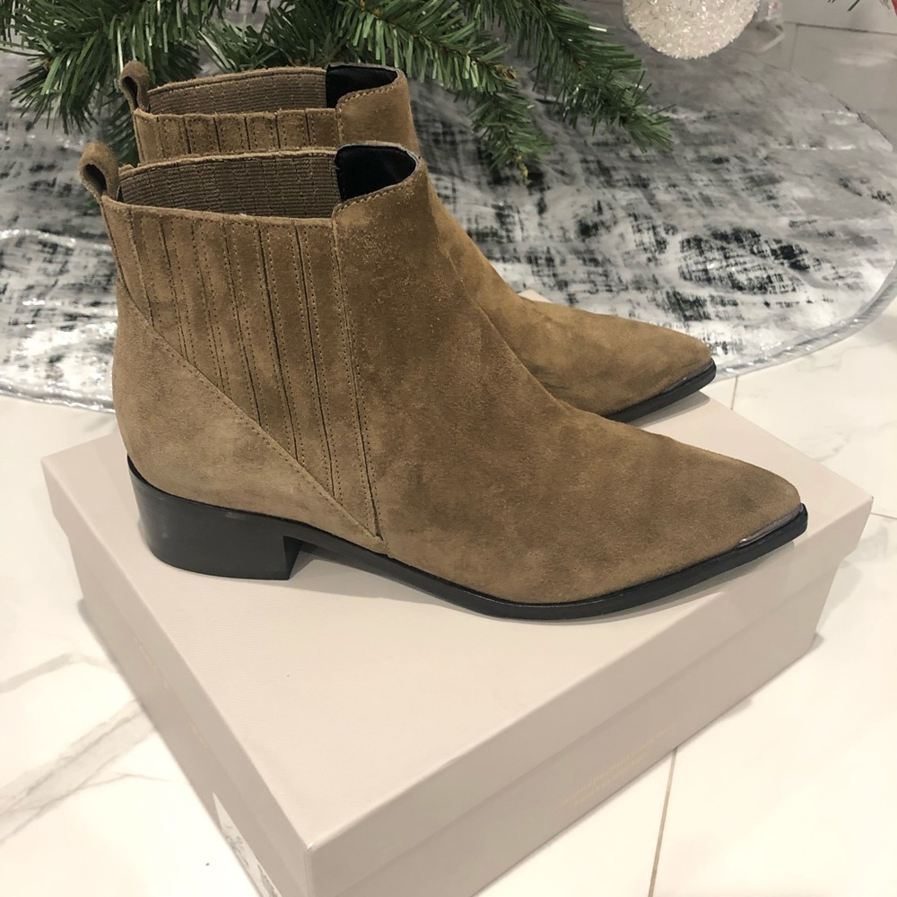 Tan suede ankle boots